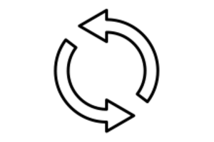 Graphic illustration of a drinking cup with a recycling symbol on it.