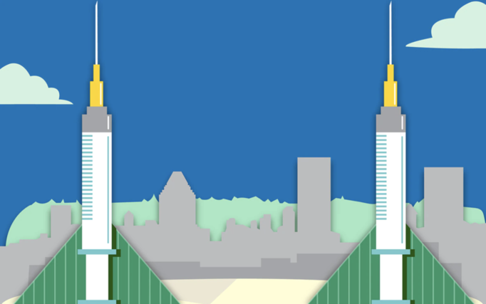 Graphic of the COVID-19 Vaccination Site at the Oregon Convention Center