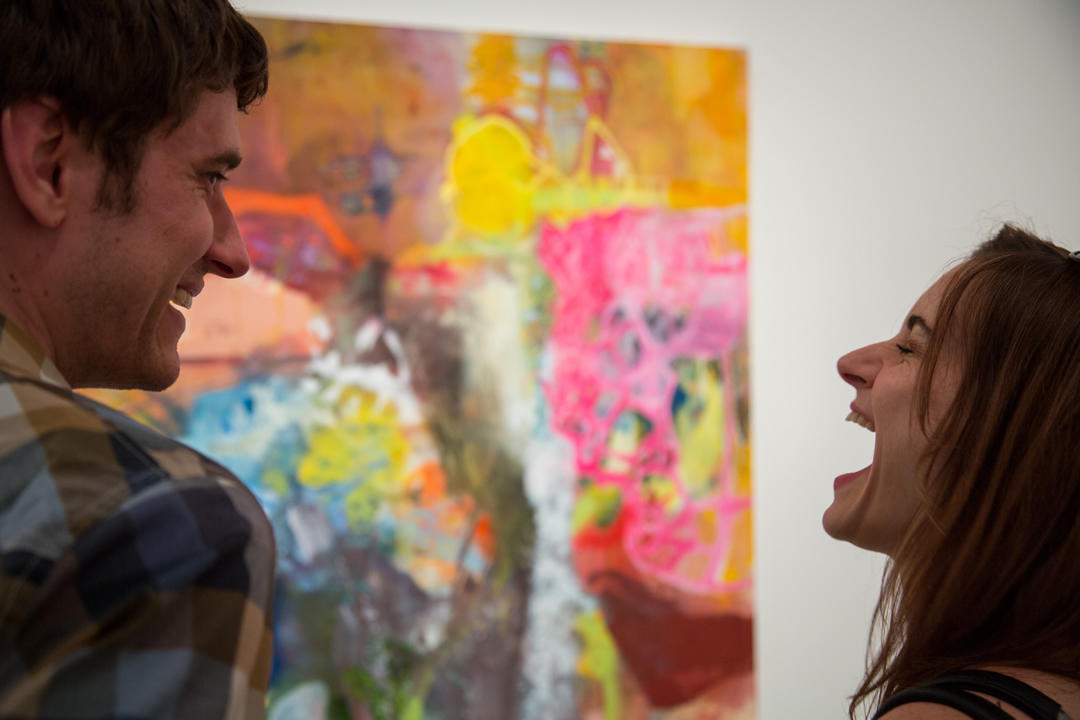 photo of people at a Portland art gallery