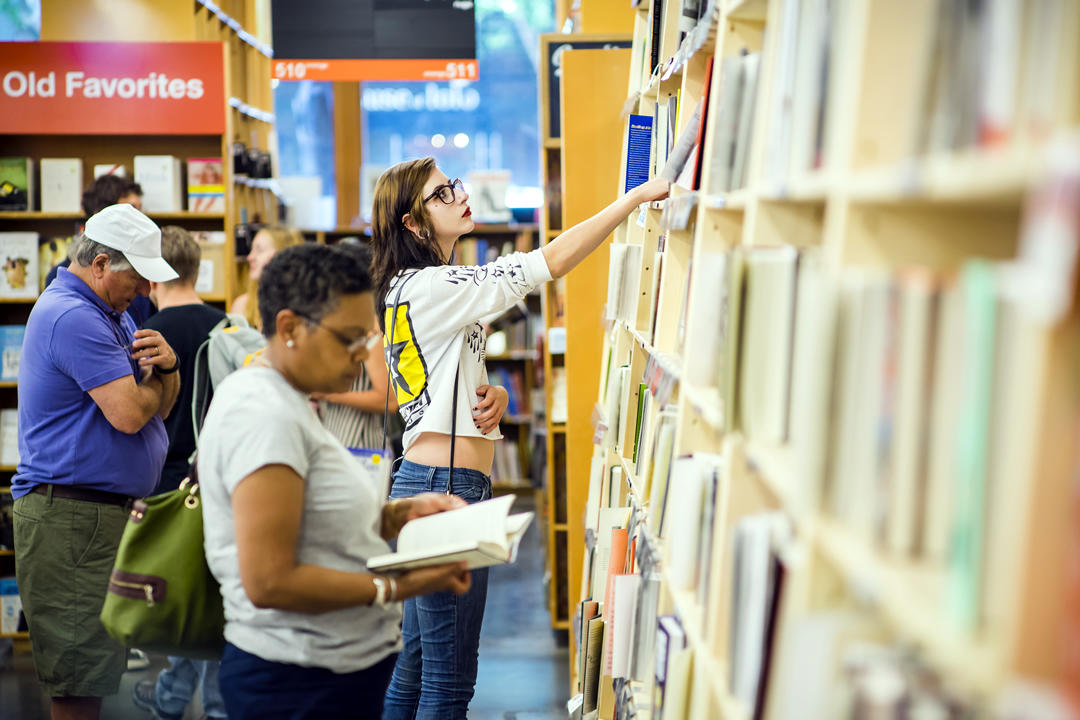 photo of people browsing at Powell's Books