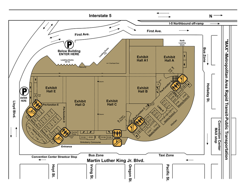 map of elevators and escalators