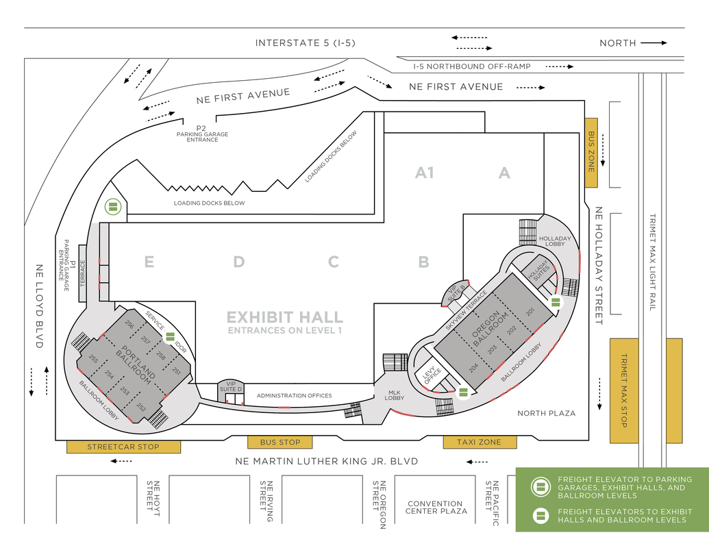 map of freight elevator locations