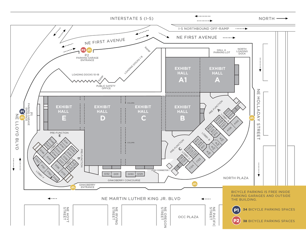 Map of Parking Garages and Bicycle Parking