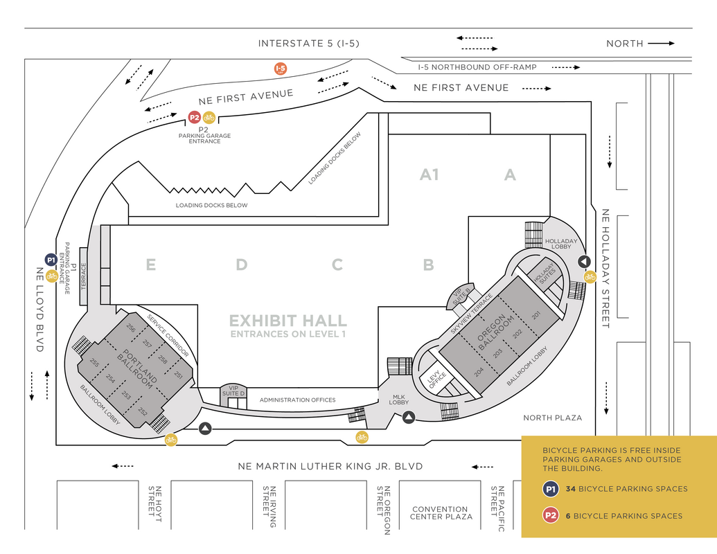 Map of Parking Garages and Bicycle Parking from Level 2 perspective