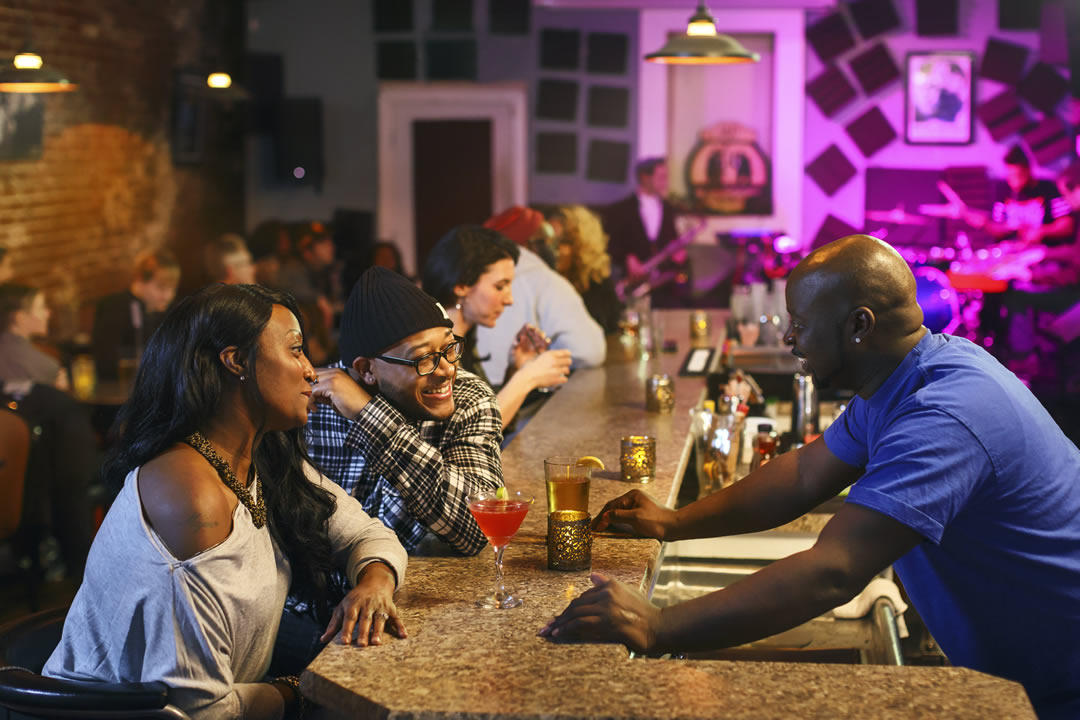 photo of people at a Portland bar