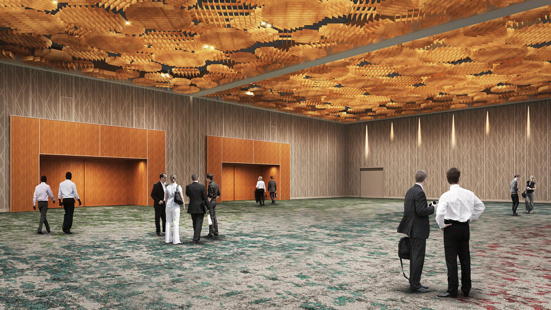 Rendering of the Oregon Convention Center’s Oregon Ballroom.