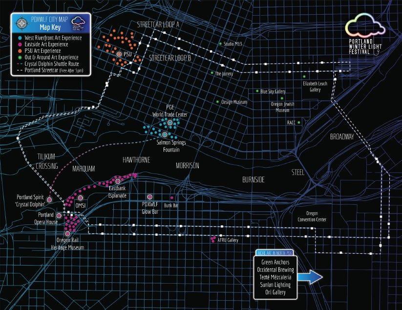 2019 Portland Winter Light Festival Map