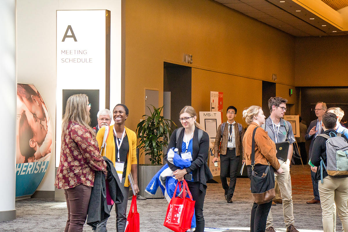 Photo of people at a conference at the Oregon Convention Center