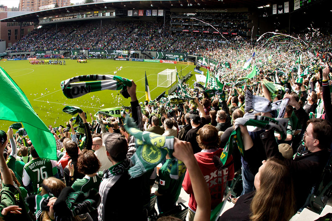 photo of crowd at a Portland Timbers game