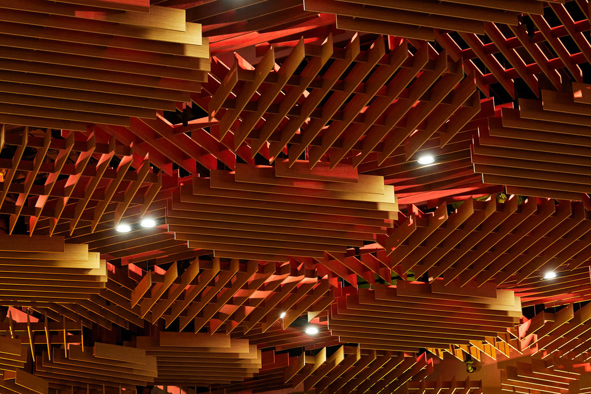 The Tree Canopy Ceiling in the Oregon Ballroom at the Oregon Convention Center