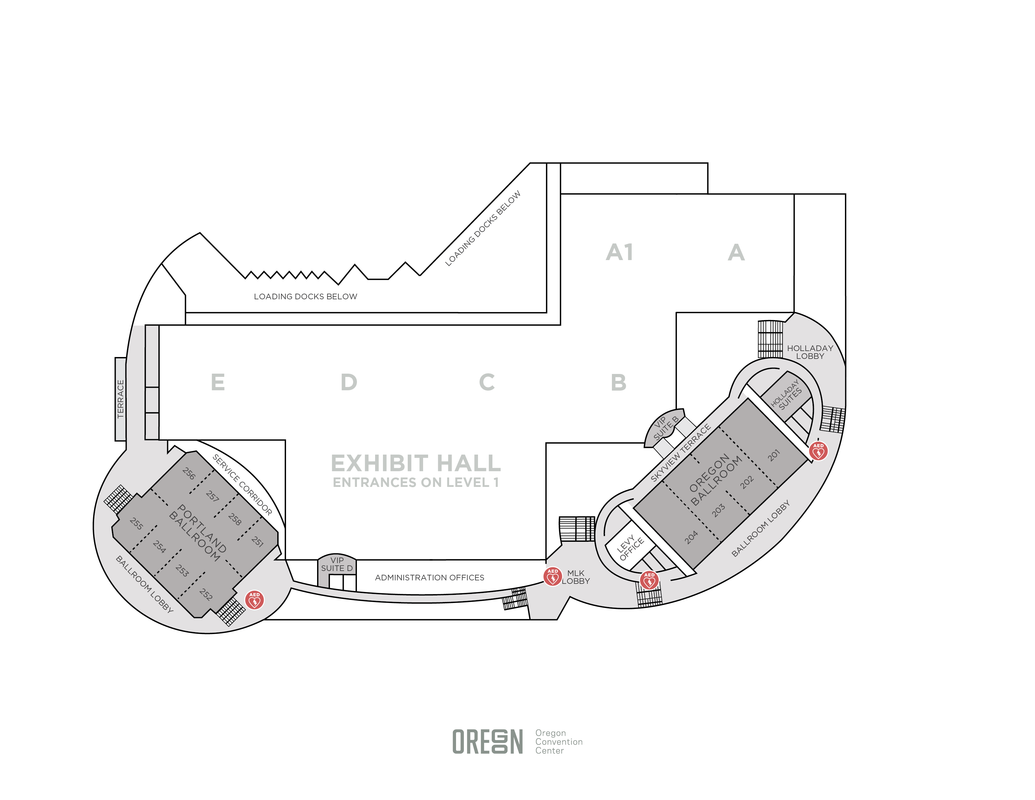 Map of AEDs on Level 2