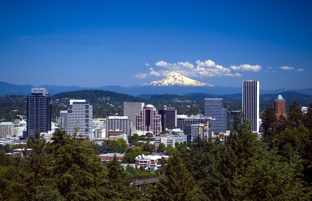 photo of Mount Hood from Portland hilltop