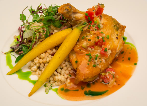 photo of a chicken breast catered meal