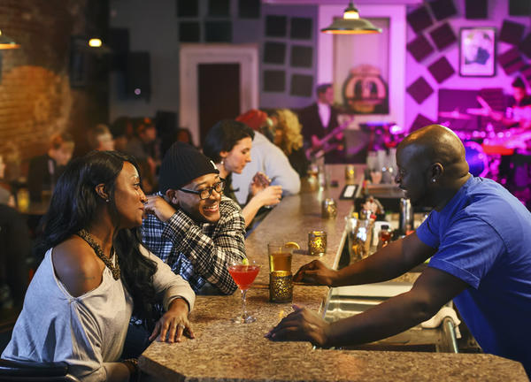 photo of people at a Portland bar