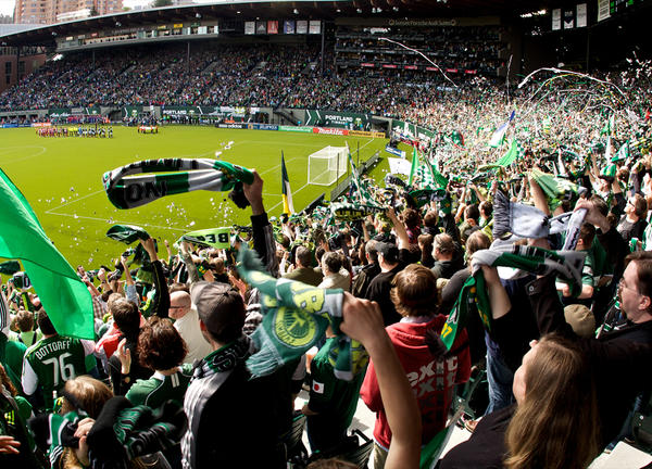 photo of crowd at a Portland Timbers game