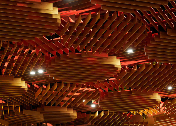 The Tree Canopy Ceiling in the Oregon Ballroom at the Oregon Convention Center