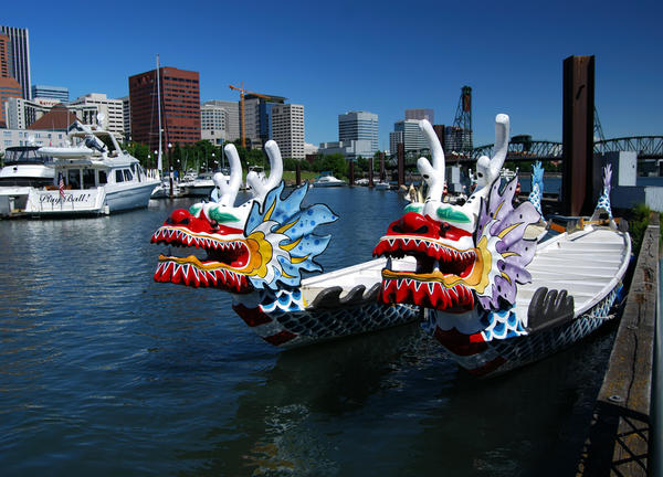 photo of Portland Dragon Boats on the Willamette River